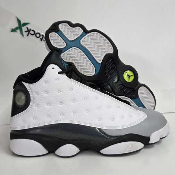 Nike Other - Nike Air Jordan 13 Retro White-Teal-Grey Barons Hologram Mens Sz 10 [414571-115]